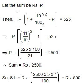 Compound Interest - General Questions 5 simple interest