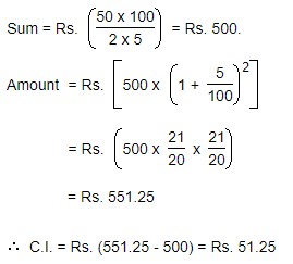 Compound Interest - General Questions 2 the compound interest on the same at the same rate and for the same time is