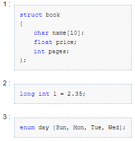 Declarations and Initialization - General Questions 5 Which of the following is not user defined data type