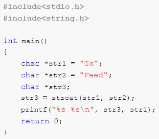 Strings - Find Output of Program 15 What will be the output of the program (turbo c in 16 bit platform dos)